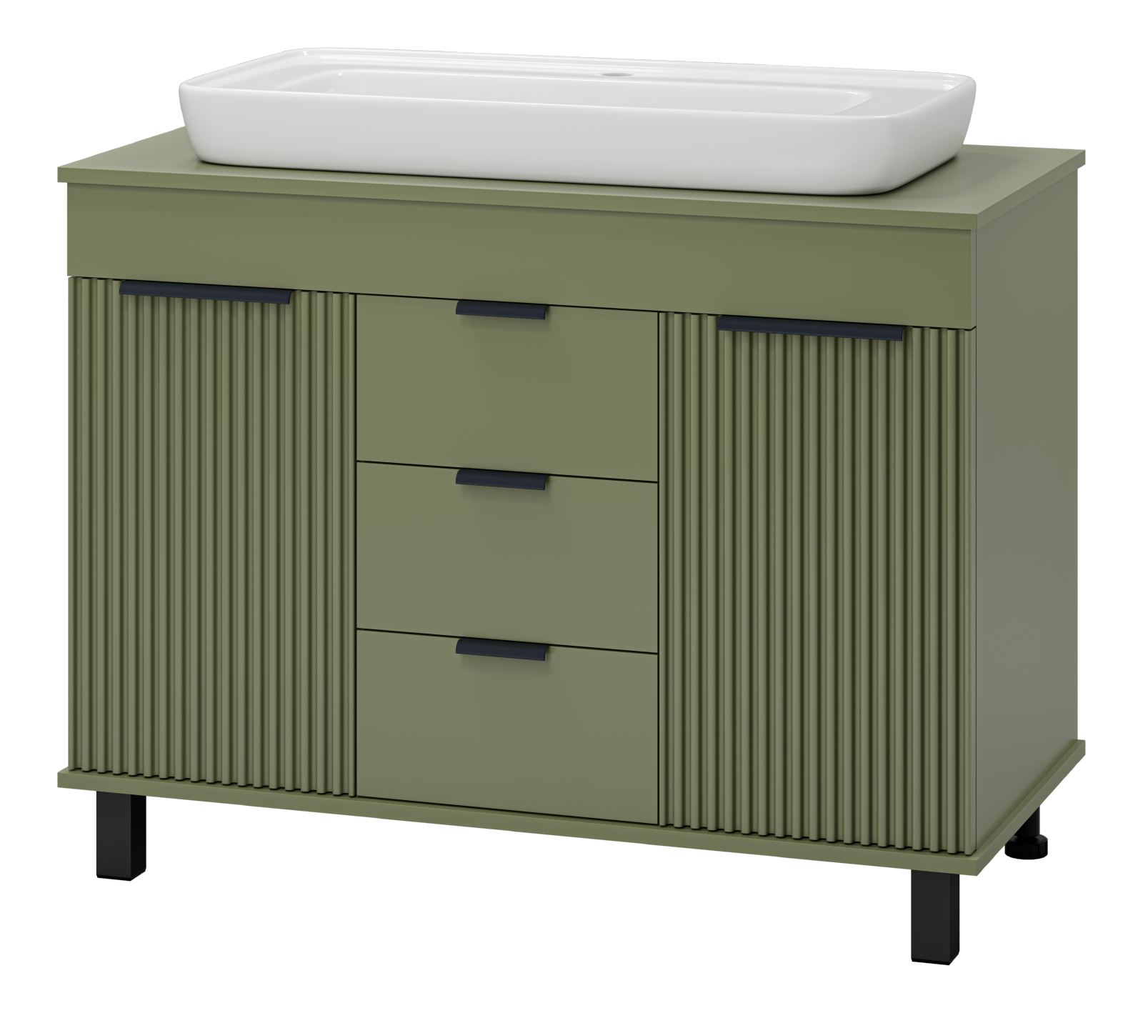 Тумба с раковиной Brevita Enfida 100 зеленая