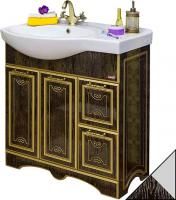 Тумба под раковину Sanflor Адель 82 венге, патина серебро, R