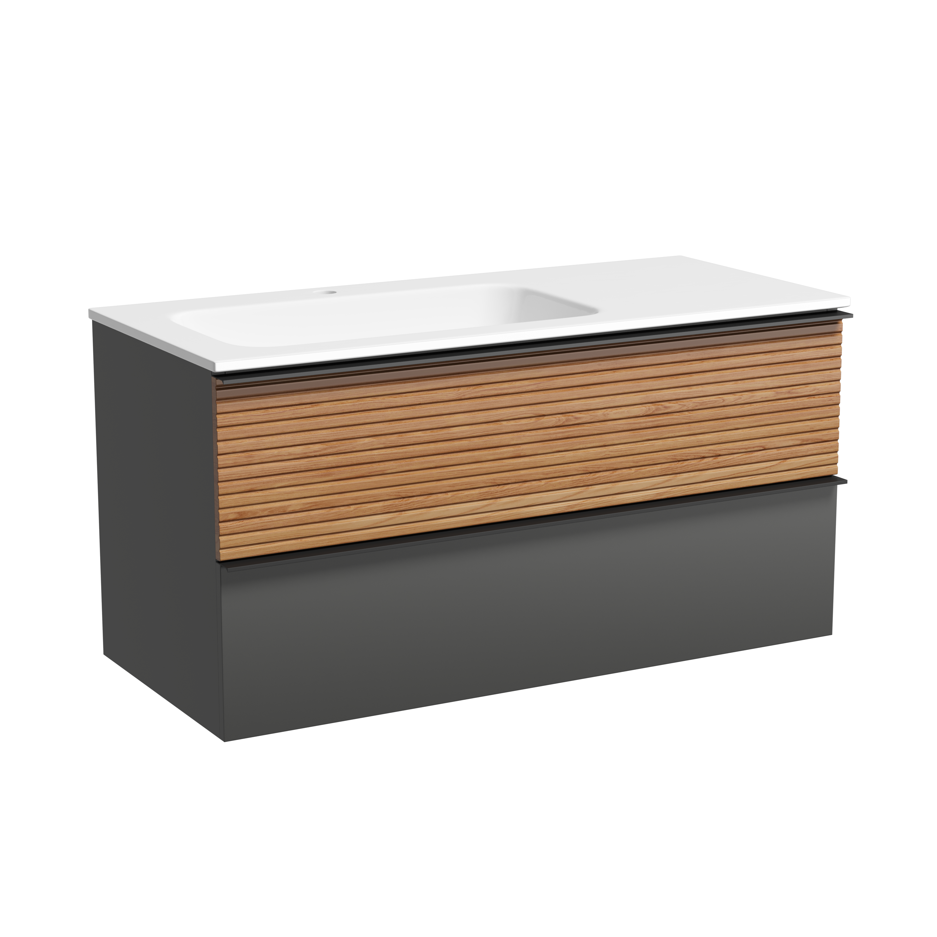 Тумба с раковиной Sancos Delta 100 дуб красный/графит левая, DL100LGR