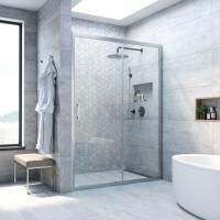 Душевая дверь в нишу Vegas Glass ZP NOVO 160 07 01 160 см, профиль матовый хром, стекло прозрачное