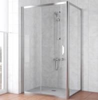 Душевой уголок Vegas Glass ZP+ZPV TUR NOVO 130*80 08 01 профиль глянцевый хром, стекло прозрачное