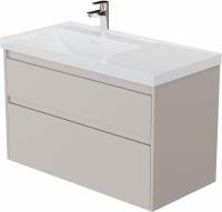 Тумба с раковиной Aquanet Nova Lite 2.0 100 L 2 ящика, бежевая