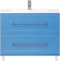 Тумба под раковину Misty Марта 100 напольная голубая матовая