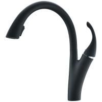 Смеситель для кухни Haiba HB70180-7 с выдвижной лейкой, черный