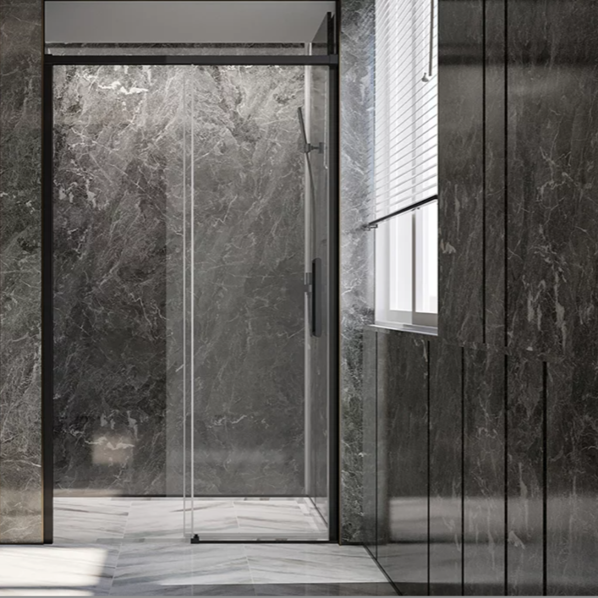 Душевая дверь в нишу Veconi Premium Trento PTD-40B 120 см, профиль черный