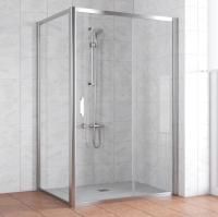 Душевой уголок Vegas Glass ZP+ZPV 140*80 08 01 профиль глянцевый хром, стекло прозрачное