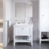 Мебель для ванной VitrA Valarte 80 матовая белая с зеркалом Diwo Элиста 80 с подсветкой