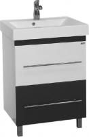 Тумба с раковиной Misty Моника 60 бело-черная эмаль