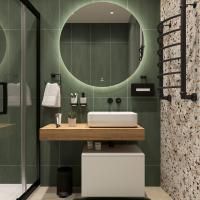 Мебель для ванной Stworki Ольборг 100 столешница дуб французский, без отверстий, с тумбой 60, с раковиной Stworki Soul 1 белой