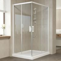 Душевой уголок Vegas Glass ZA-F 110*100 01 01 профиль белый, стекло прозрачное