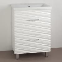 Тумба с раковиной Style Line Ассоль 60 Люкс Plus наполная, техно платина