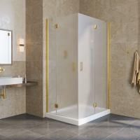 Душевой уголок Vegas Glass AFA-F LUX 120*100 09 10 R профиль золото глянцевое, стекло сатин