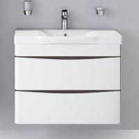 Тумба с раковиной Am.Pm Like 80 подвесная, белый глянец, венге