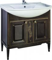 Тумба под раковину ASB-Woodline Модена 85 орех, патина золото