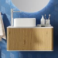 Тумба с раковиной Stworki Ноттвиль 80 дуб верона, с отверстием под смеситель