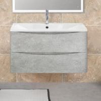 Тумба с раковиной BelBagno Acqua 100 подвесная, cemento verona grigio