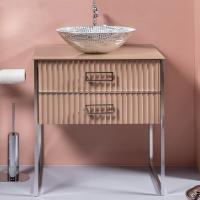 Тумба с раковиной Armadi Art Monaco 80 со столешницей капучино, хром