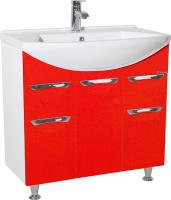 Тумба под раковину Bellezza Альфа 75 красная