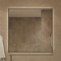 Зеркало Diwo Элиста 100x100 черное, с подсветкой сенсорной