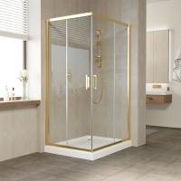Душевой уголок Vegas Glass ZA-F TUR NOVO 120*100 09 01 профиль золото глянцевое, стекло прозрачное