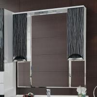 Зеркало-шкаф Misty Лорд 105 бело-черная пленка