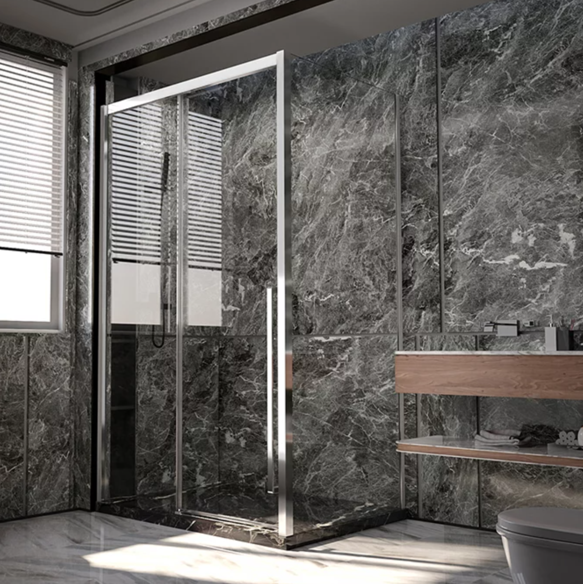 Душевой уголок Veconi Premium Trento PTC-SP-30CH 150x80, профиль хром