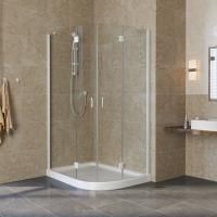 Душевой уголок Vegas Glass AFS-F Lux 120*80 01 01 L профиль белый, стекло прозрачное