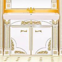 Тумба с раковиной Misty Барокко 120 прямая бежевая, патина