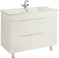 Тумба с раковиной Bellezza Эйфория 100 белая 2 ящика, напольная