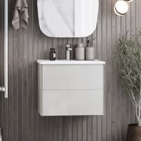 Тумба с раковиной Aquaton Сохо 60 слэйт, галька серая