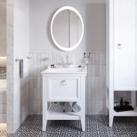 Мебель для ванной VitrA Valarte 65 матовая белая с зеркалом Diwo Ярославль 57 с подсветкой