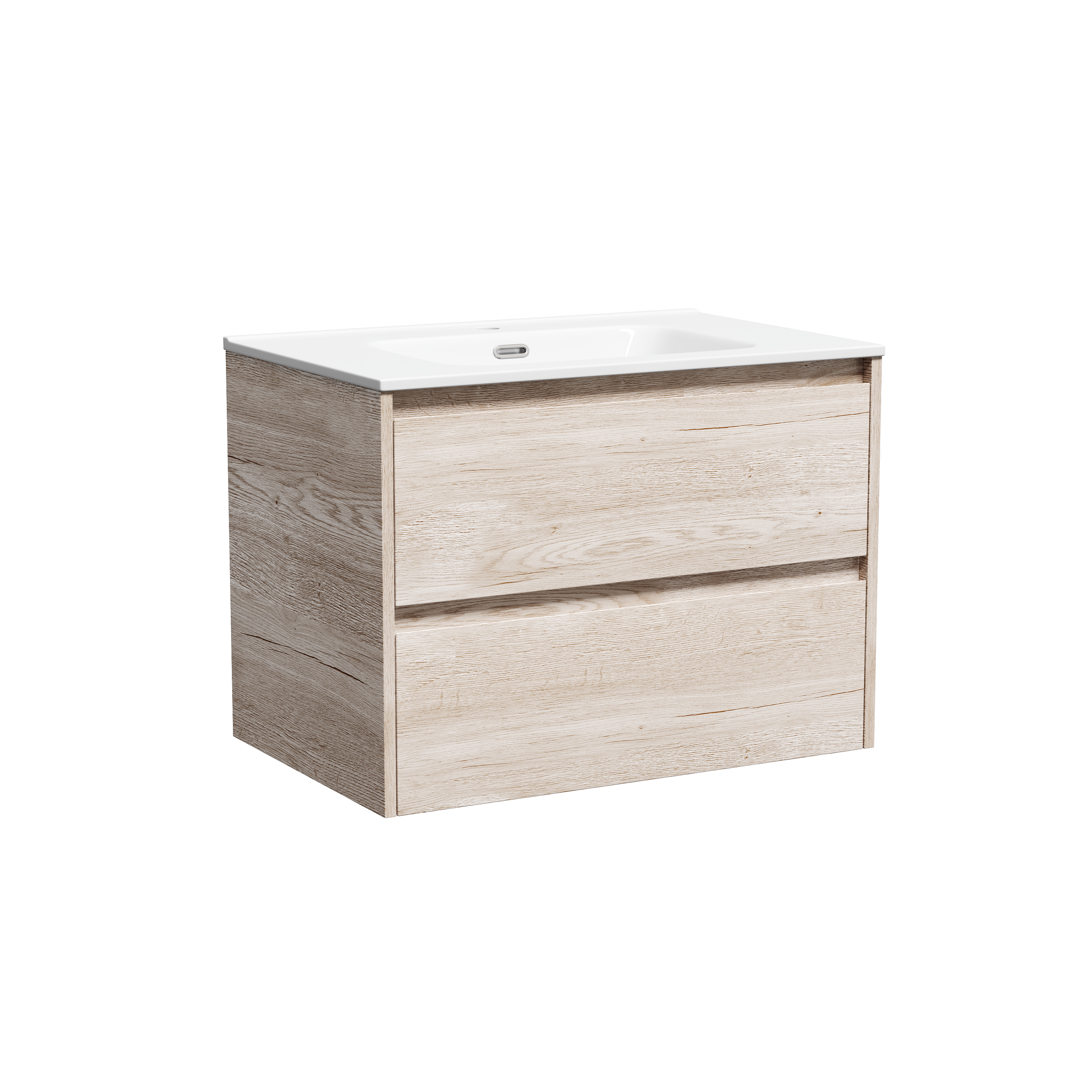 Тумба с раковиной Sancos Libra 70 дуб галифакс натуральный, подвесная
