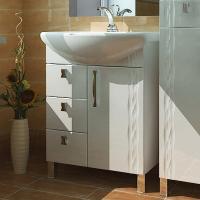 Тумба с раковиной Triton Кристи 65 L, 3 ящика, белая