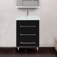 Тумба с раковиной Misty Эмилия 60 напольная черная