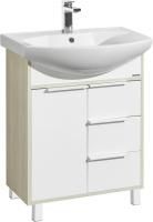 Тумба с раковиной Aquaton Рико 65 белая, ясень фабрик