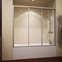 Шторка на ванну GuteWetter Practic Part GV-403A левая 176-180 см стекло бесцветное, профиль матовый хром