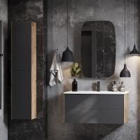 Мебель для ванной Aquaton Сохо 100 дуб веллингтон, графит софт