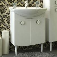 Тумба с раковиной Triton Лира 65, 2 двери, белая