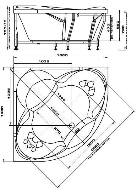 Круглое джакузи чертеж