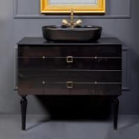 Тумба с раковиной Armadi Art Vallessi Avantgarde Piazza 100 черная, с накладной раковиной