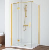 Душевой уголок Vegas Glass AFP-Fis 110*80 09 01 L профиль золото, стекло прозрачное