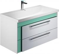 Тумба с раковиной Iddis Color Plus 90 белая, мятная