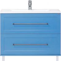 Тумба с раковиной Misty Марта 100 напольная голубая матовая