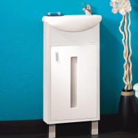 Тумба с раковиной Бриклаер Бали 40 светлая лиственница, белый глянец, R