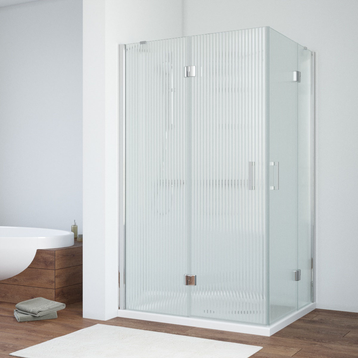 Душевой уголок Vegas Glass AFA-F TUR NOVO h1890 120*110 08 Moru L, профиль глянцевый хром, стекло Moru