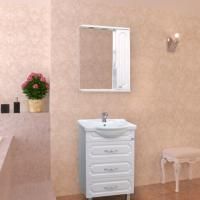 Мебель для ванной Misty Александра 55 3 ящика, белый металлик