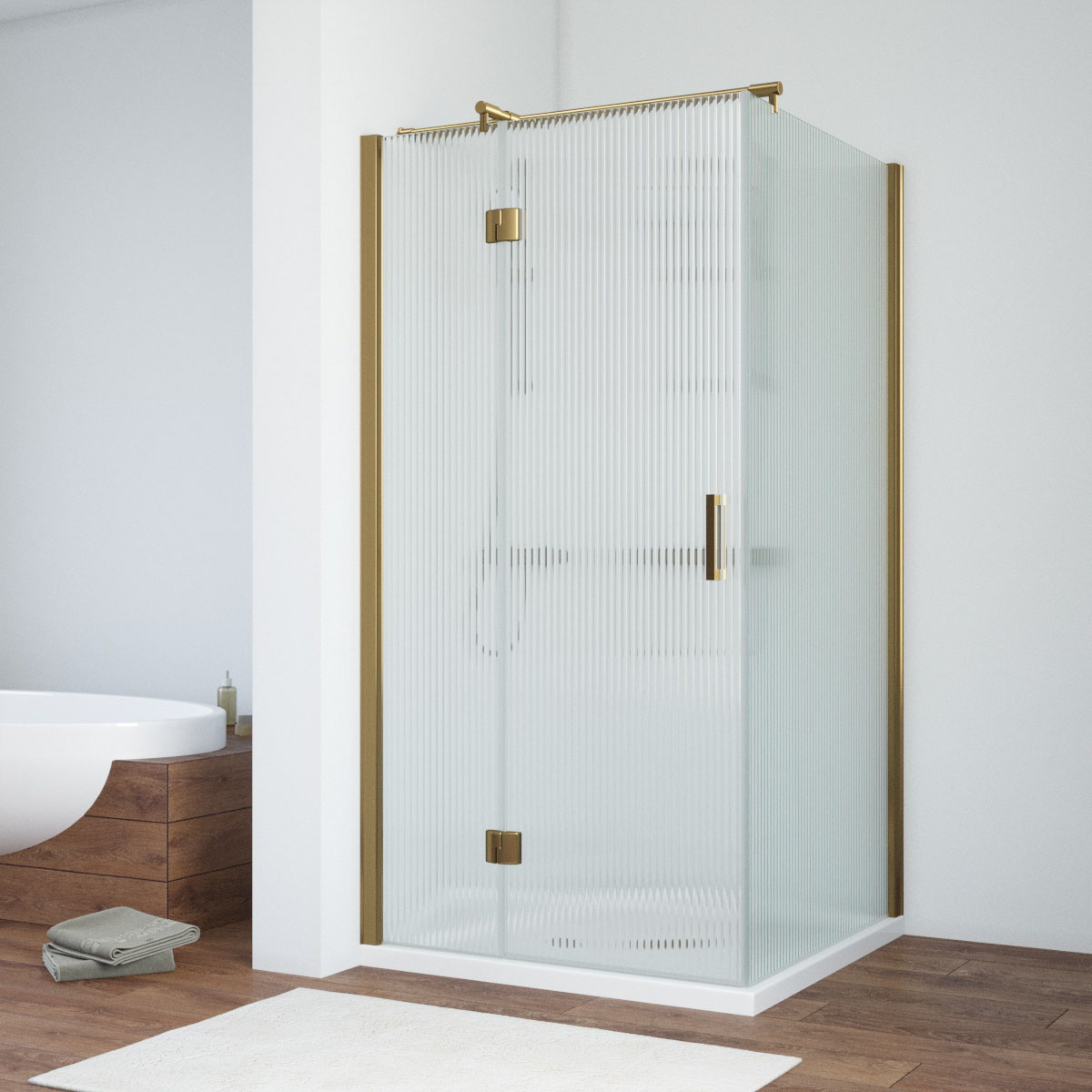 Душевой уголок Vegas Glass AFP-Fis TUR NOVO h1890 90*80 05 Moru L, профиль бронза, стекло Moru