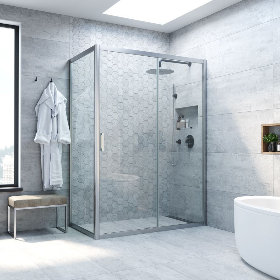 Душевой уголок Vegas Glass ZP+ZPV NOVO h2000 150*80 07 crystalvision профиль матовый хром, стекло crystalvision