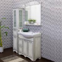 Мебель для ванной Sanflor Адель 82 белая, патина серебро, L