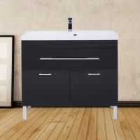 Тумба с раковиной Aquanet Верона 100 черная, 1 ящик, 2 двери